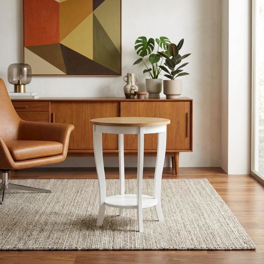 Round End Table in Contemporary Finish with Sturdy Surface for Living Room