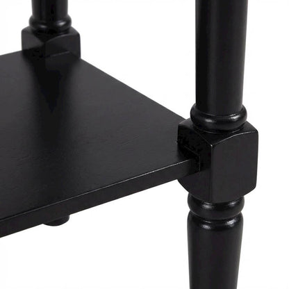 Black Hall Table, Rubberwood and MDF, Slim Entryway Console