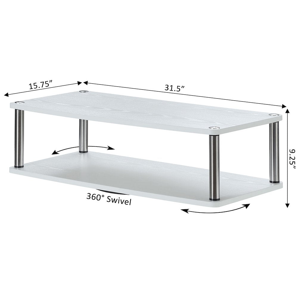 Designs2Go XL Double Tier Swivel Riser for TVs up to 37 Inches