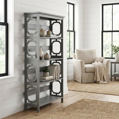 Simple wooden bookcase, 5-tier, crafted, non-lead-based paint for durability
