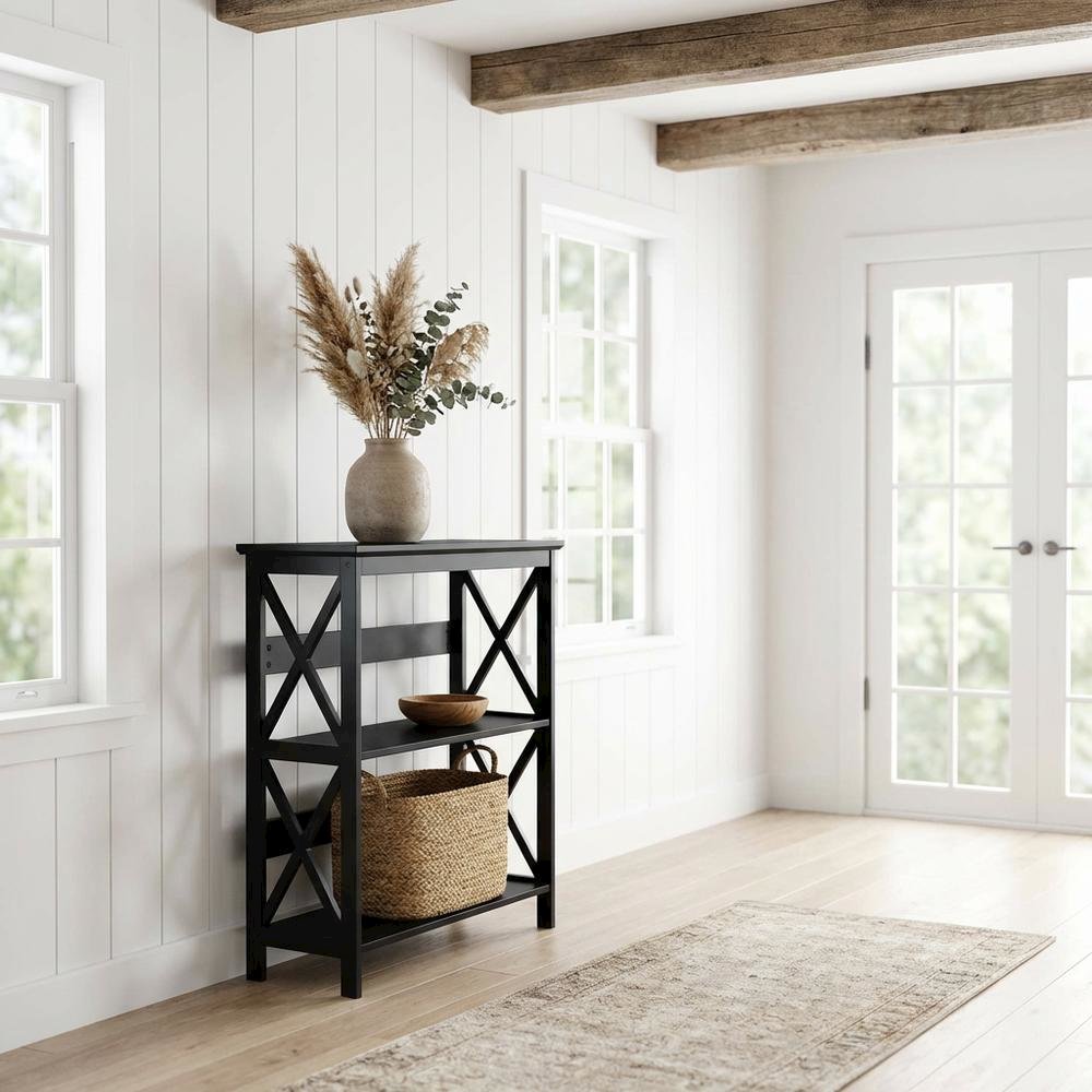 Wooden 3 Tier Bookcase with Non-Lead Base Paint Finish for Storage and Display