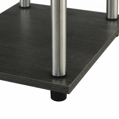 Contemporary Student Desk With Charging Station In Charcoal Gray For Home Office