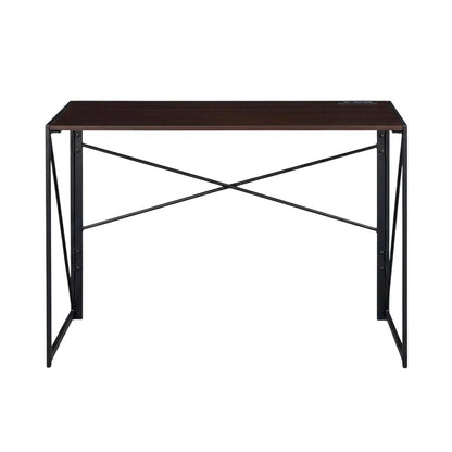 Foldable Office Desk With Built-In Outlets And Usb Ports