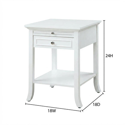 Wooden end table with drawer and slide for living room or bedroom use