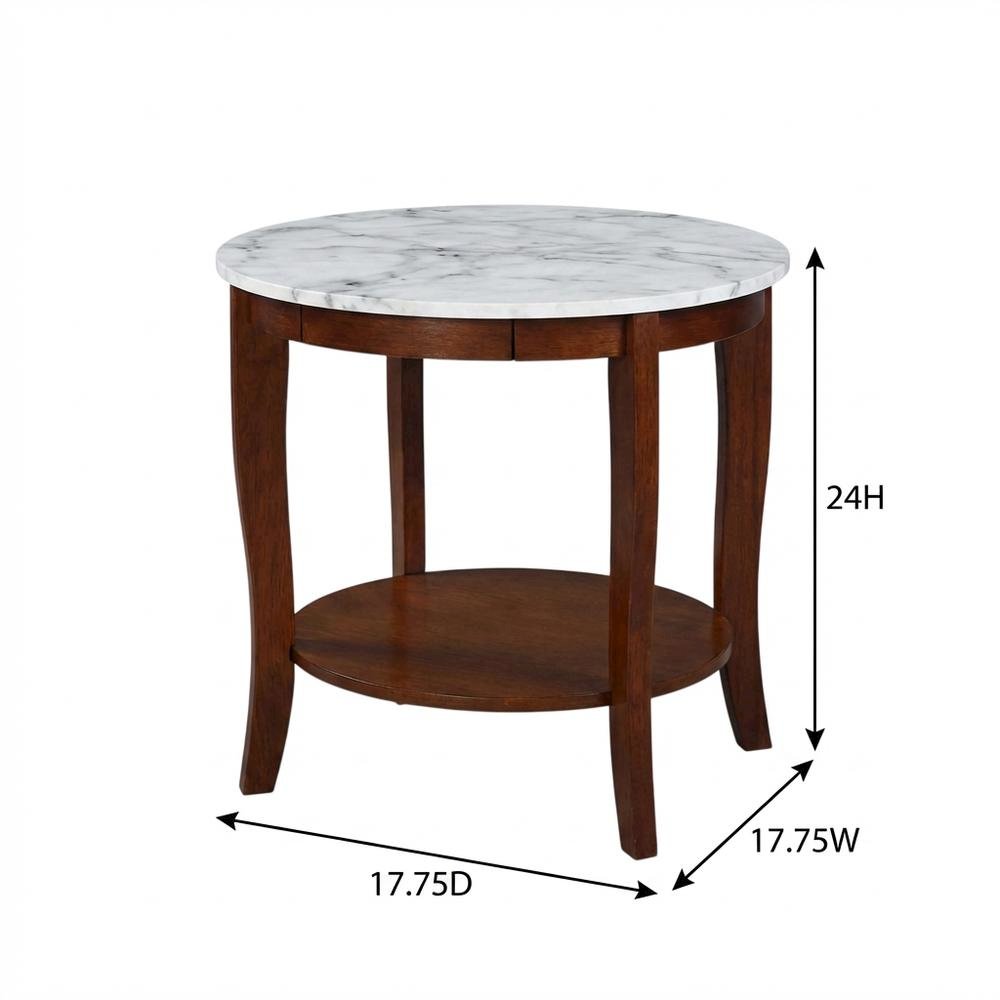 Round End Table with Smooth Surface and Sturdy Frame
