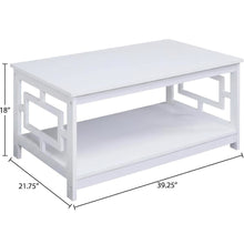 White Coffee Table with Shelf MDF Construction Multiple Finishes Available