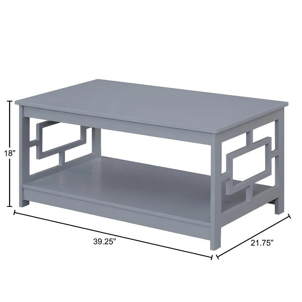 Gray Coffee Table with MDF Shelf and Storage Space in Multiple Finishes