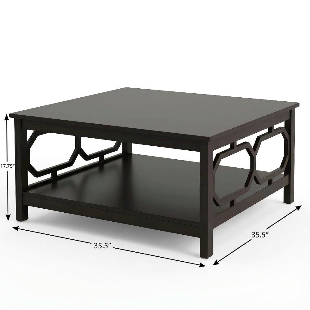 Espresso Coffee Table with MDF Construction and Square Top Surface