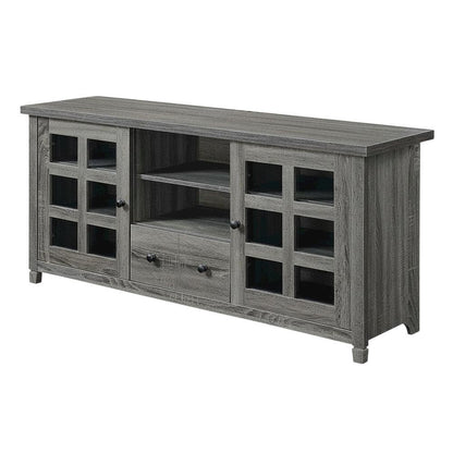 Contemporary Gray TV Stand with 1 Drawer, Storage Cabinets and Shelves