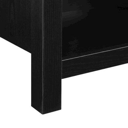 Black wood TV stand, adjustable shelves, 65-inch televisions, modern style