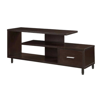 Contemporary Brown TV Stand with 1 Drawer and Shelves for Up to 65-Inch TVs