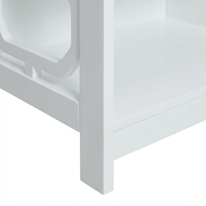 White MDF TV Stand with Non-Lead Base Paint for TVs up to 50 inches