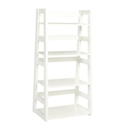 Wooden Trestle Bookcase with Melamine Veneer and MDF Finish for Home Storage