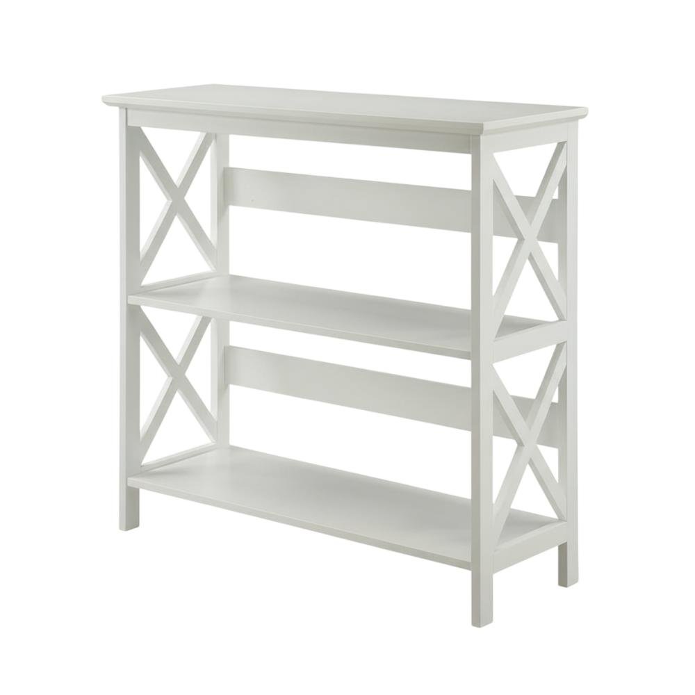 Wooden 3-Tier Bookcase with Non-Lead Base Paint for Home Storage