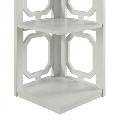 5-Tier Corner Bookcase with Durable Non-Lead Paint Finish