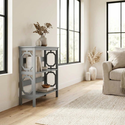 Wooden 3 Tier Bookcase with Non-Lead Base Paint for Living Room Use