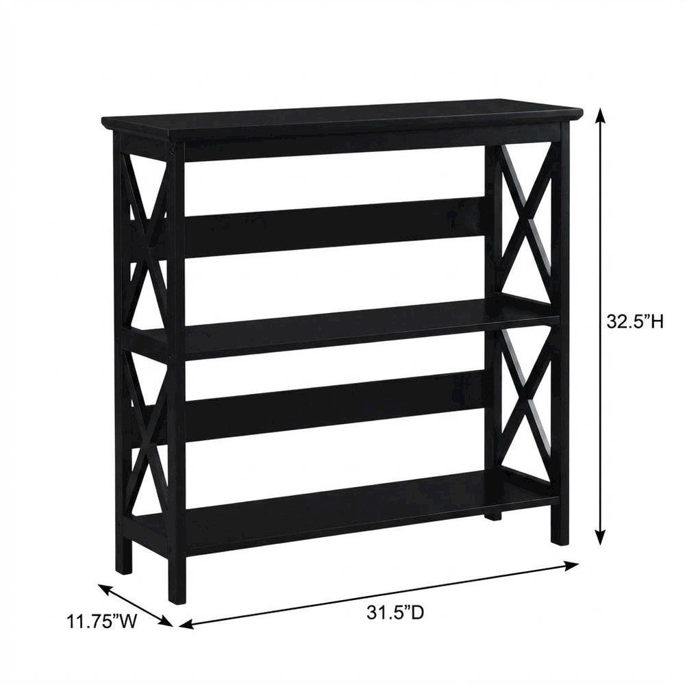 Wooden 3 Tier Bookcase with Non-Lead Base Paint Finish for Storage and Display