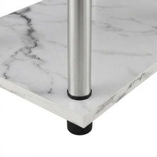 White Marble Student Desk, Integrated Charging Station For Efficient Workspace