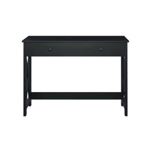 Black 42-Inch Office Desk With Built-In Charging Station And Mdf Construction