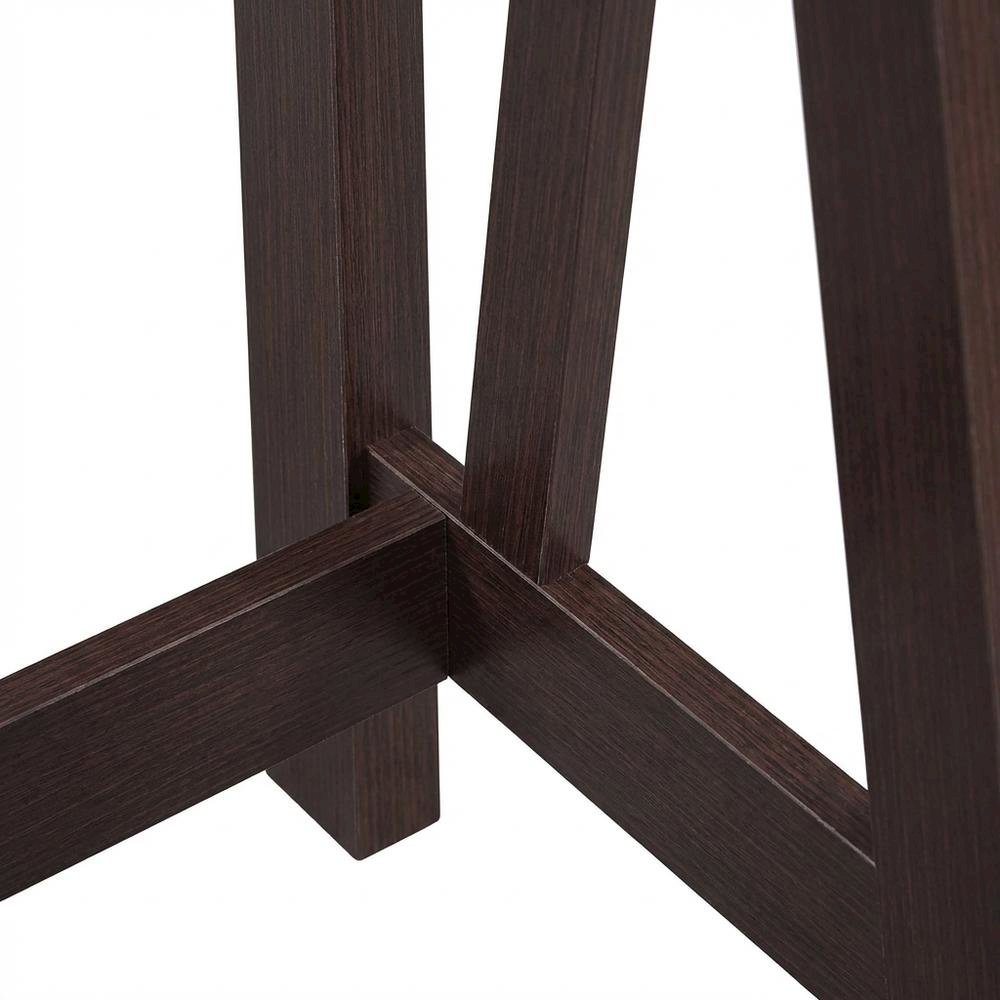 Espresso Trestle Desk With Built-In Charging Station For Office Workspace