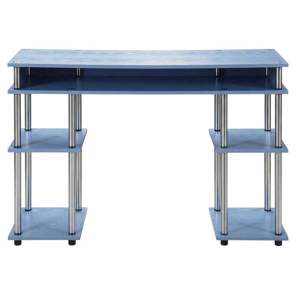 Wooden Student Desk With Spacious Shelves For Study And Storage