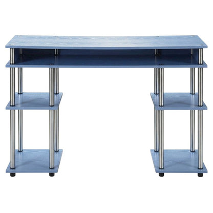 Wooden Student Desk With Spacious Shelves For Study And Storage