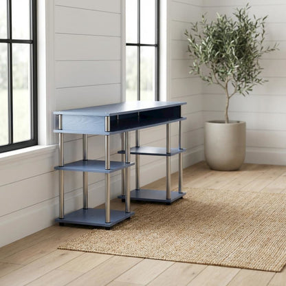 Wooden Student Desk With Spacious Shelves For Study And Storage