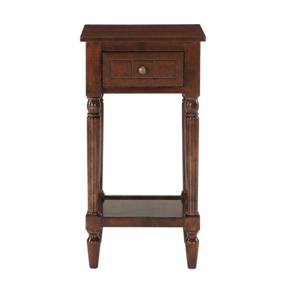 Espresso Accent Table with One Drawer and Shelf for Living Room or Bedroom