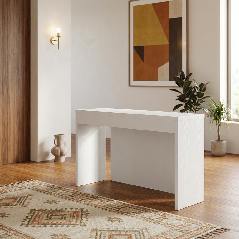 Entryway Console Desk, White, 48 Inch, Versatile, Hall Table