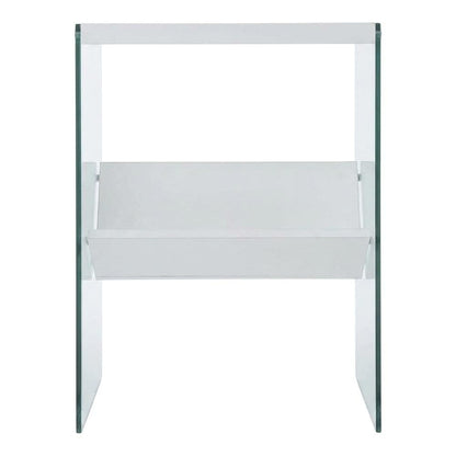 Black Wood End Table with Storage Shelf and Modern Design
