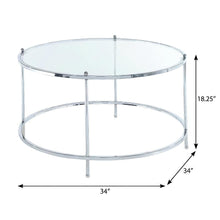 Clear Glass Coffee Tables with Chrome Frame and Tempered Glass Surface