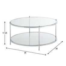 Clear Glass Coffee Table with Chrome Frame and Tempered Glass Surface
