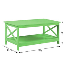 Coffee Table Lime MDF with Shelf Coastal Style Transitional Design