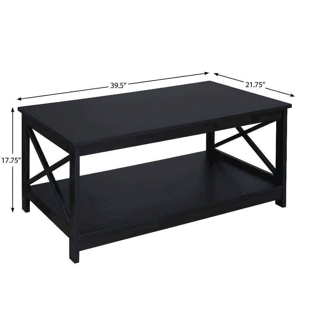 Black MDF Coffee Table with Sturdy Frame and Modern Design