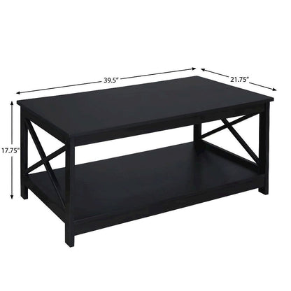 Black MDF Coffee Table with Sturdy Frame and Modern Design