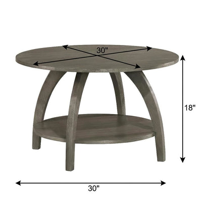 Distressed White Coffee Table with Shelf Scandinavian Style and Sturdy Design