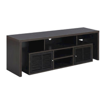 Espresso TV Stand with Bamboo Door and Melamine Veneer Finish for Flat Screens