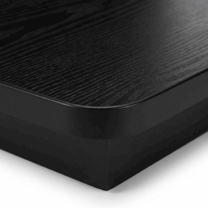 Espresso Highboy TV Stand with MDF and tempered glass for 55-inch TVs
