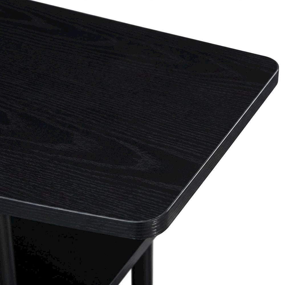 Contemporary black TV stand, TVs up to 46 inches, particle board construction