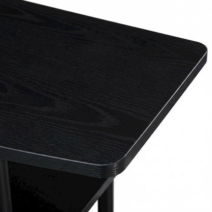 Contemporary black TV stand, TVs up to 46 inches, particle board construction