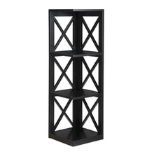 Corner Bookcase in Finish with 3 Shelves for Compact Storage