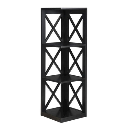 Corner Bookcase in Finish with 3 Shelves for Compact Storage