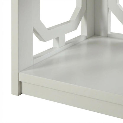 White 3-Tier Corner Bookcase with Space-Saving Design