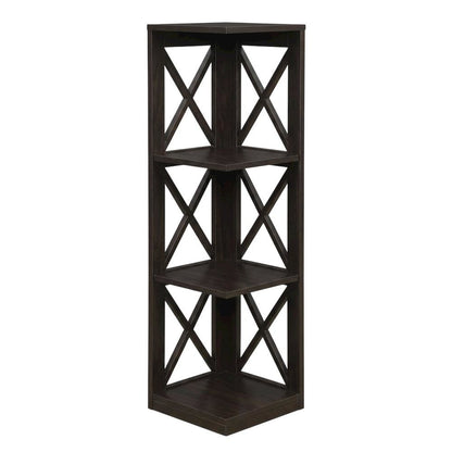 Corner Bookcase in Finish with 3 Tiers, Durable Material