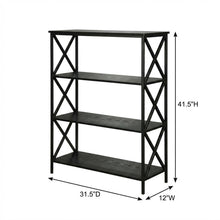 Steel 4-Tier Bookcase with Powder Coated Finish for Durable Storage
