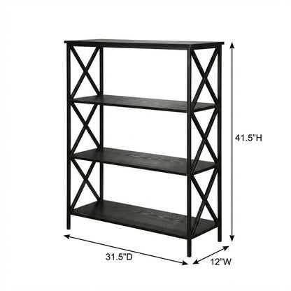 Steel 4-Tier Bookcase with Powder Coated Finish for Durable Storage