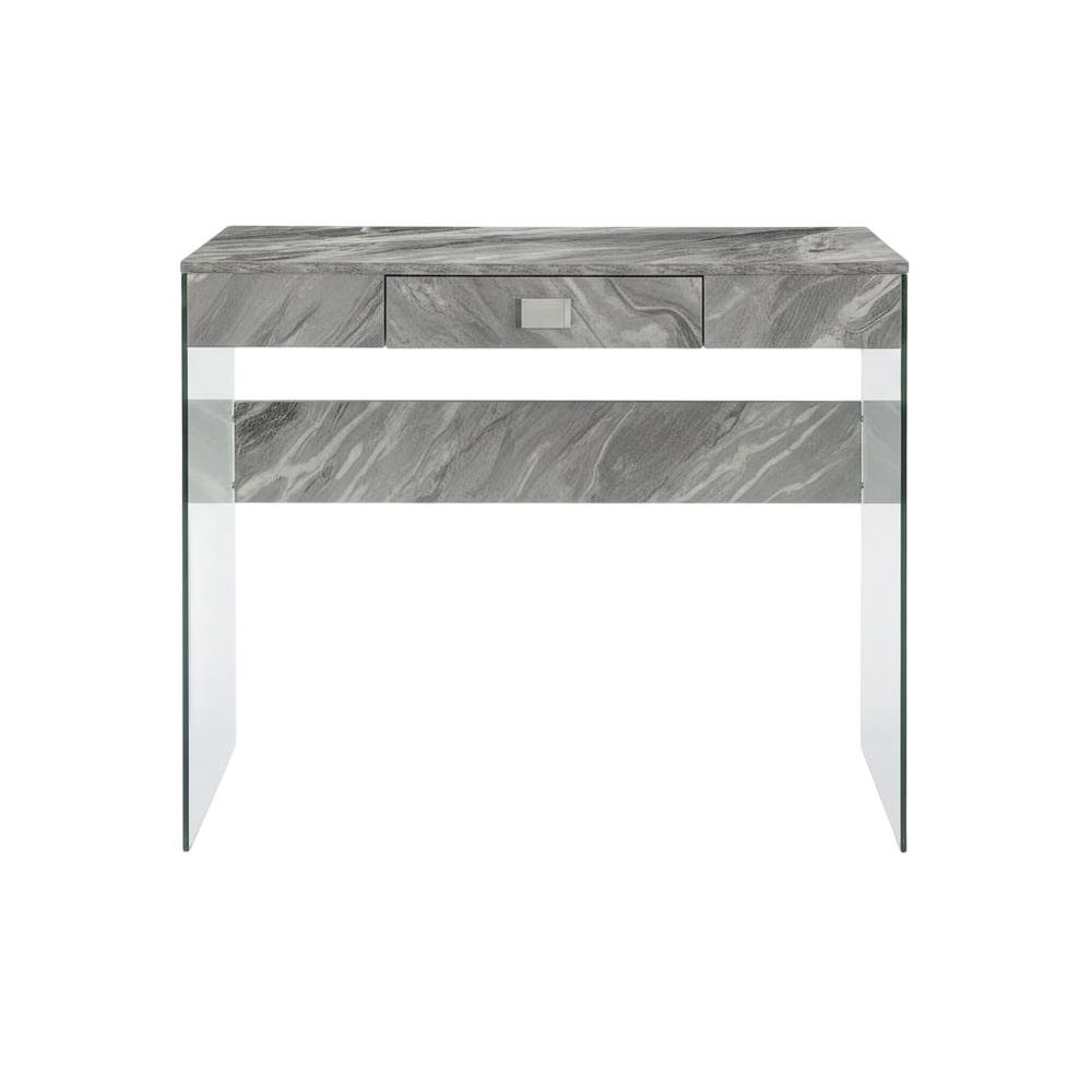 Gray Marble Glass Desk With Modern Design And Spacious Surface