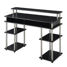 Contemporary Black Student Desk With Charging Station For Home Or Office Use