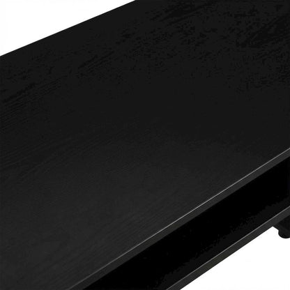 Black Student Desk, Shelves With Melamine Surface, Stainless Steel Accents