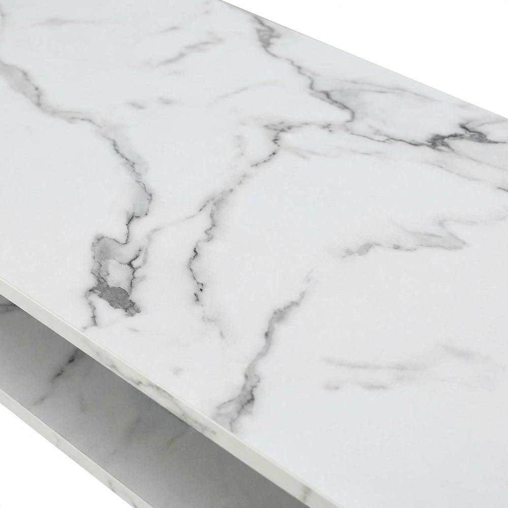White Marble Student Desk, Integrated Charging Station For Efficient Workspace